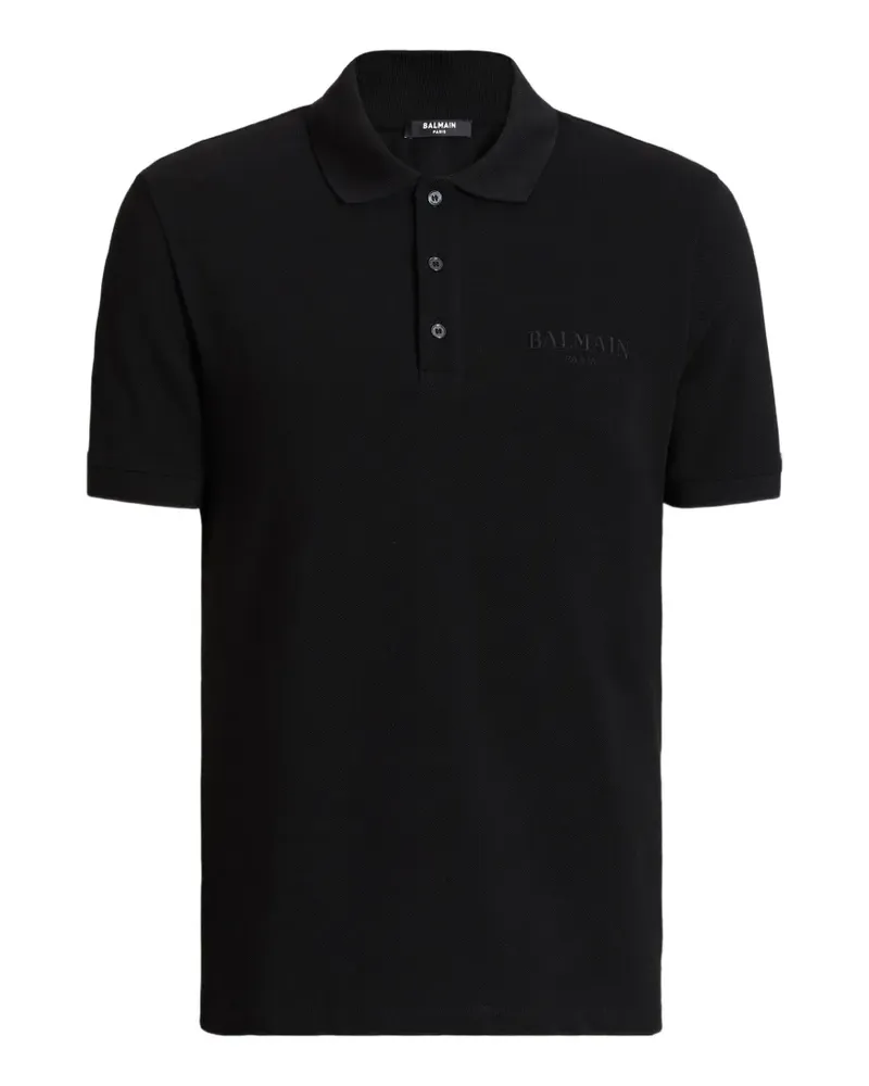 Balmain besticktes  Vintage Poloshirt - Schwarz Schwarz