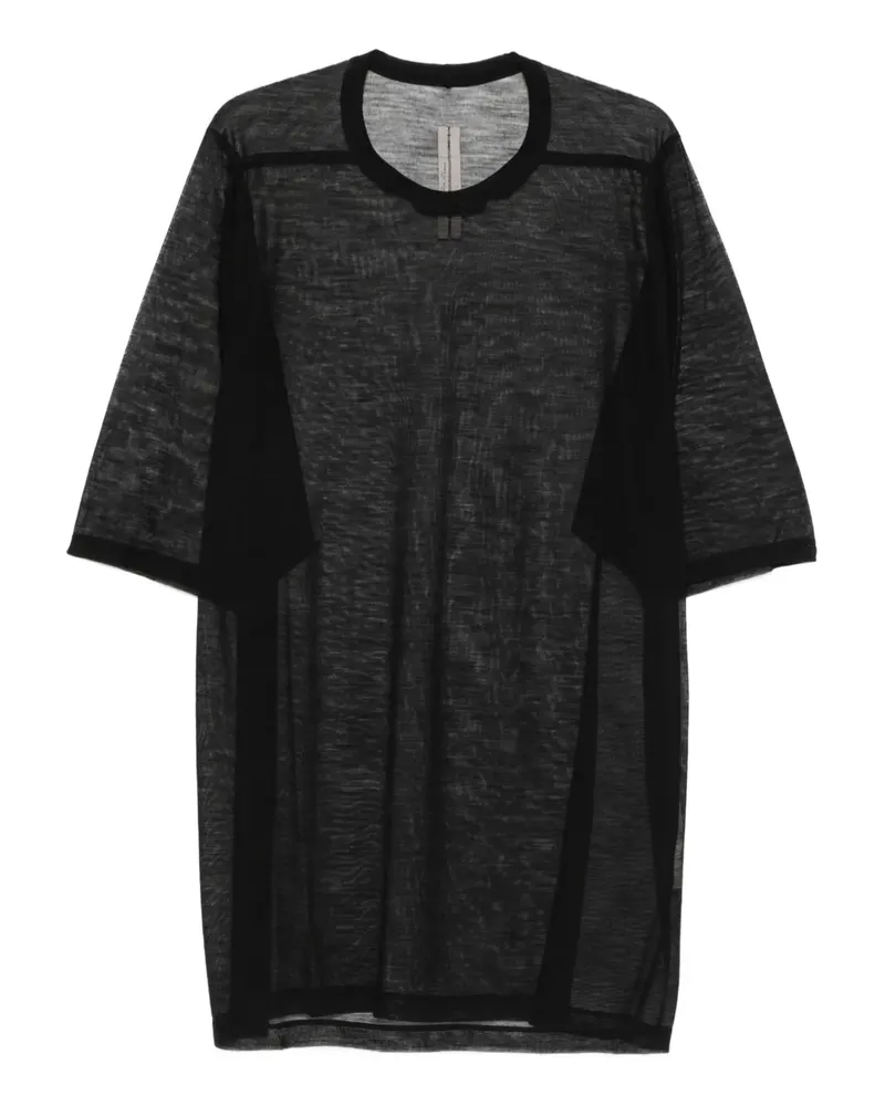 Rick Owens Transparentes T-Shirt - Schwarz Schwarz