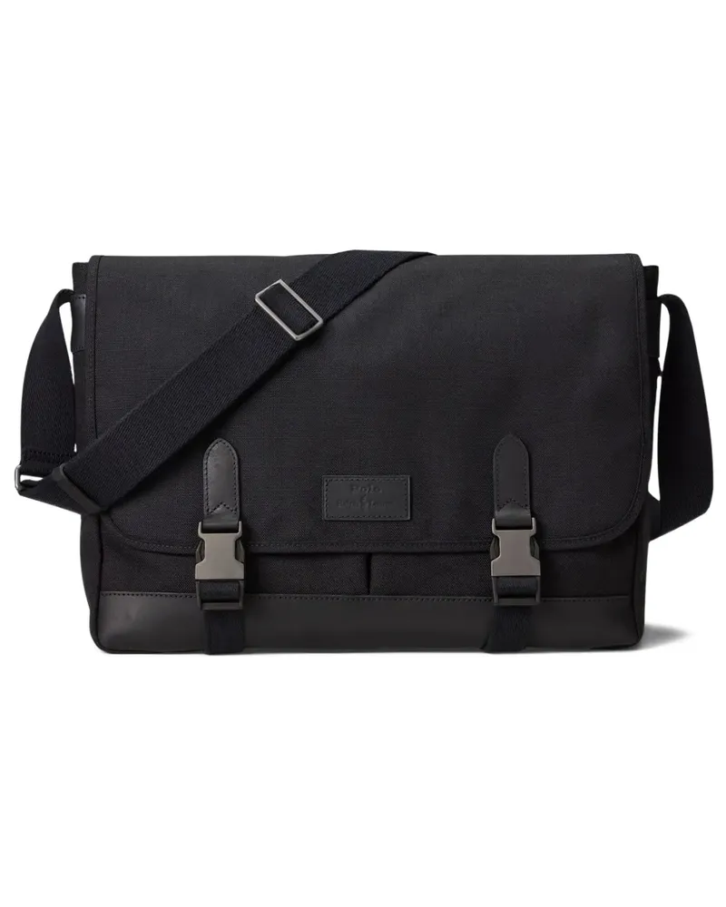 Ralph Lauren Kuriertasche mit Lederbesatz - Schwarz Schwarz