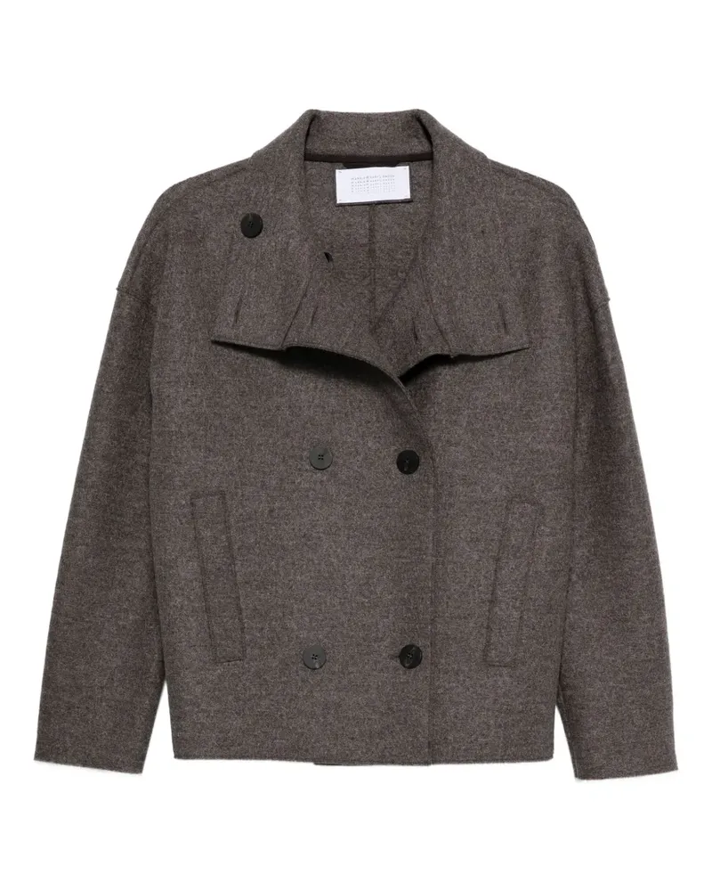 Harris Wharf London Doppelreihige Jacke mit Stehkragen - Braun Braun
