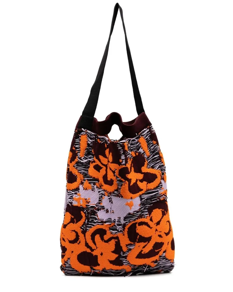 JNBY Gestrickte Handtasche mit Blumen - Mehrfarbig Mehrfarbig