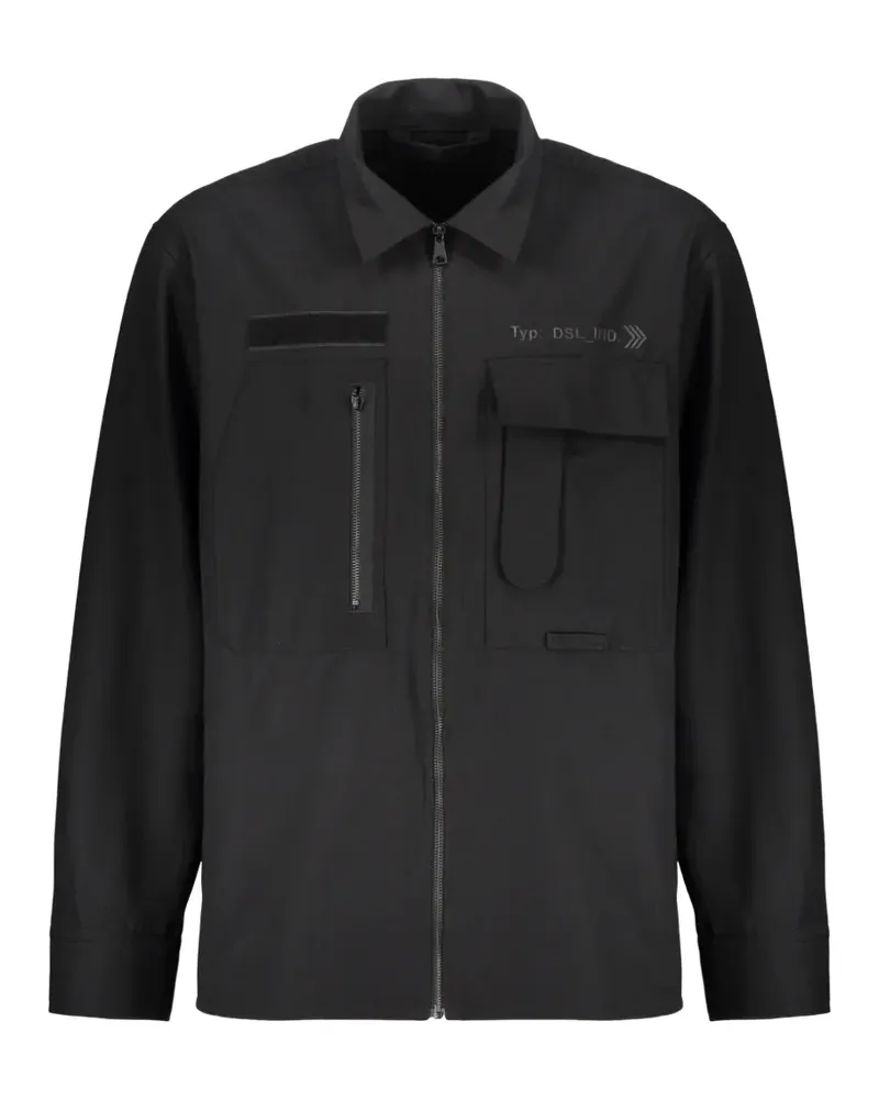 Diesel zip-up pocket-detail shirt - Schwarz Schwarz
