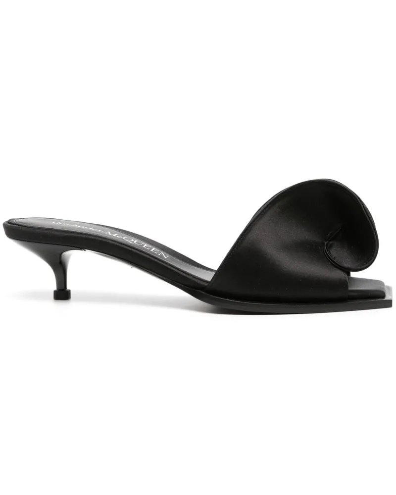 Alexander McQueen Mules mit Faltendesign - Schwarz Schwarz