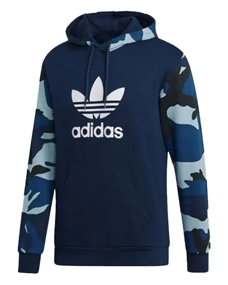 adidas Hoodie mit Camouflage-Einsatz - Blau Blau