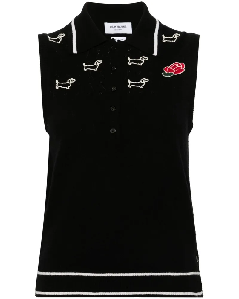 Thom Browne Besticktes Oberteil - Schwarz Schwarz