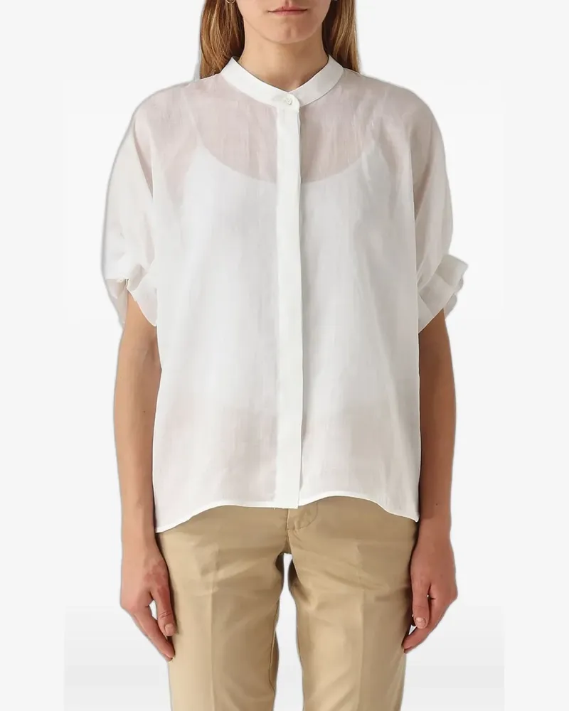 MEIMEIJ pleated-detail kimono sleeve shirt - Weiß Weiß