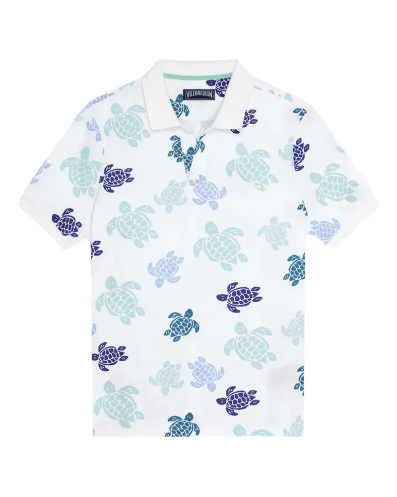 Vilebrequin Poloshirt mit Schildkrötenmuster - Weiß Weiß