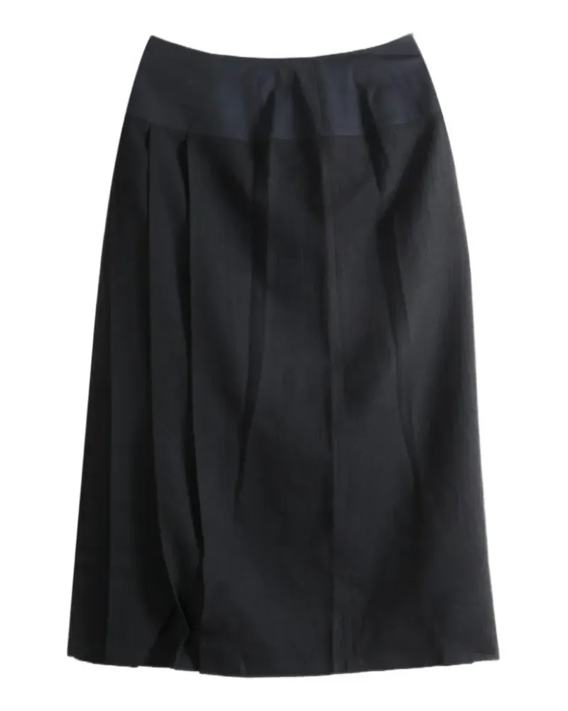 Yohji Yamamoto Maxirock mit Falten - Schwarz Schwarz