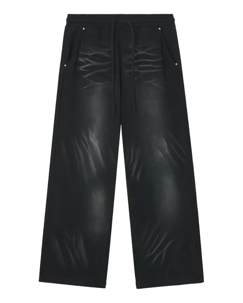 FIVE CM faded-effect patch-detail trousers - Schwarz Schwarz