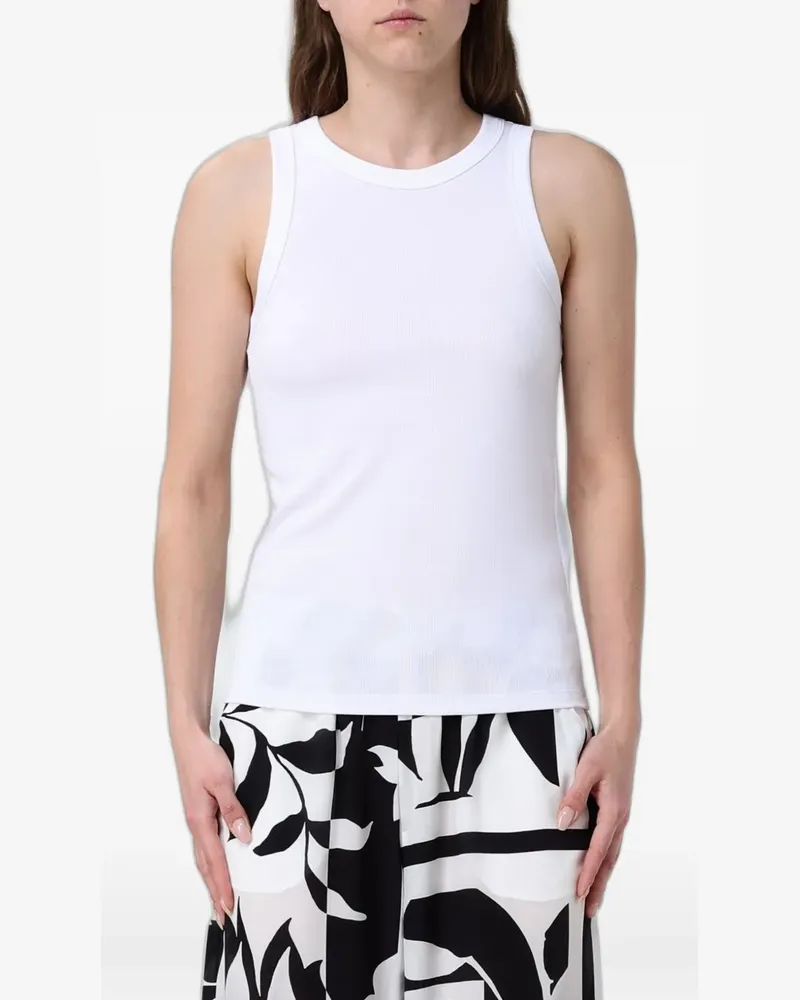 Max Mara ribbed-knit cotton top - Weiß Weiß