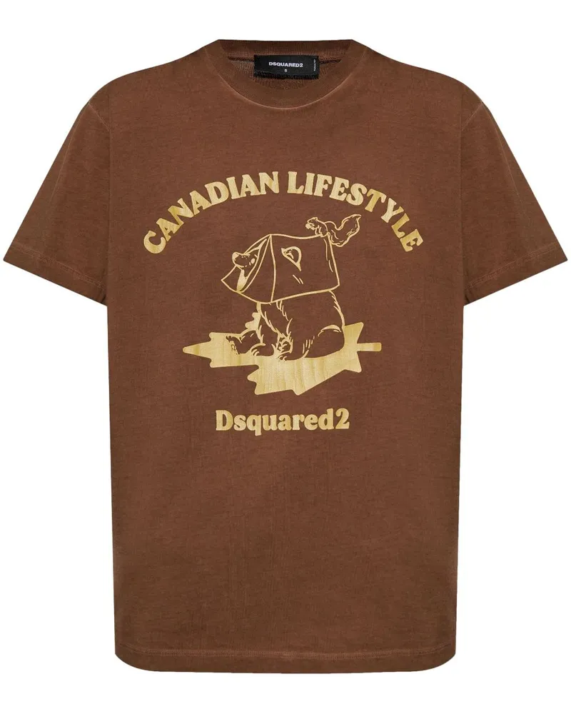 Dsquared2 T-Shirt aus Baumwolle - Braun Braun