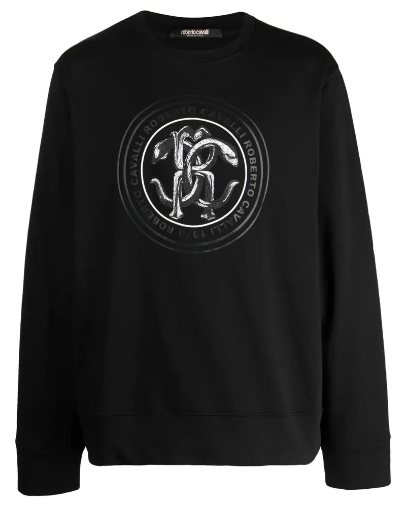 Roberto Cavalli T-Shirt mit Mirror Snake-Print - Schwarz Schwarz