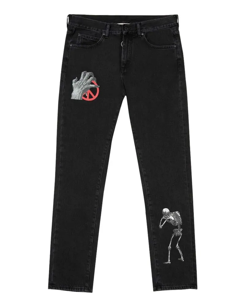 OFF-WHITE graphic-print jeans - Schwarz Schwarz