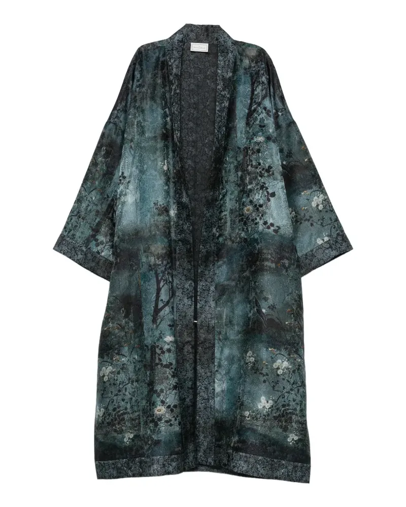 Pierre-Louis Mascia Kimono aus Seide mit Blumenprint - Blau Blau