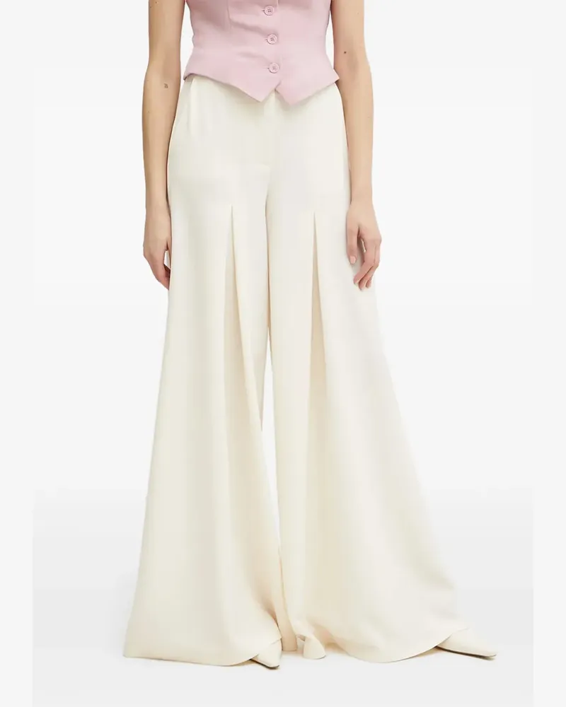 Simona Corsellini Wide-Leg-Hose mit Bundfalten - Nude Nude
