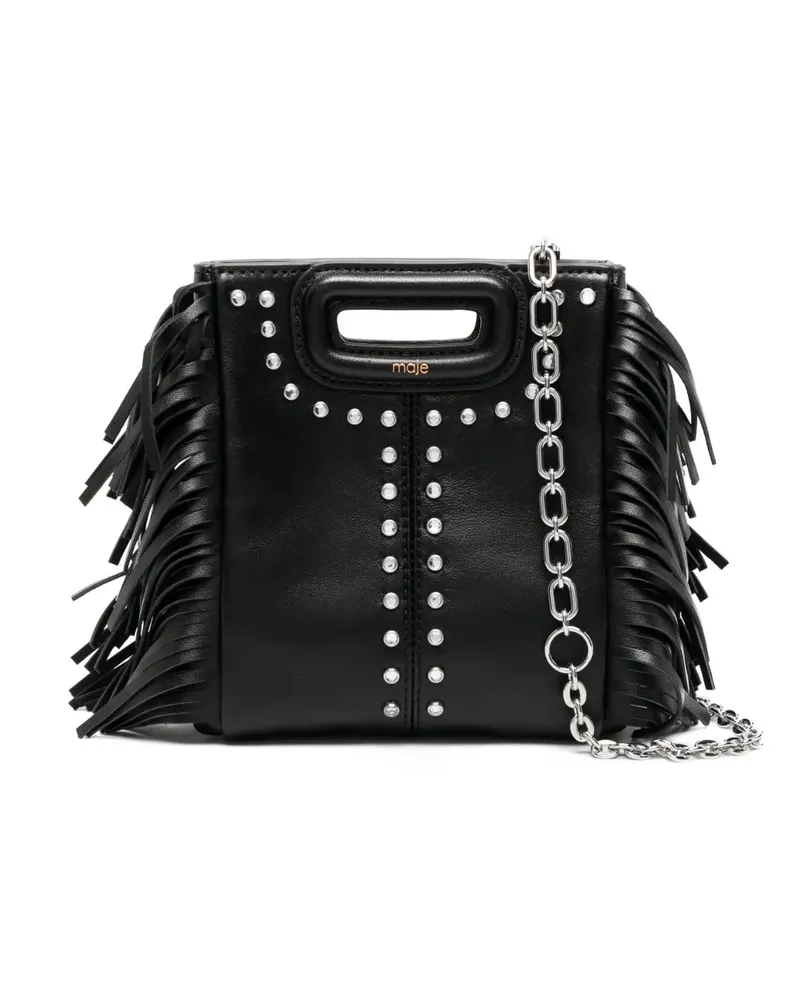 Maje M Mini-Tasche mit Fransen - Schwarz Schwarz