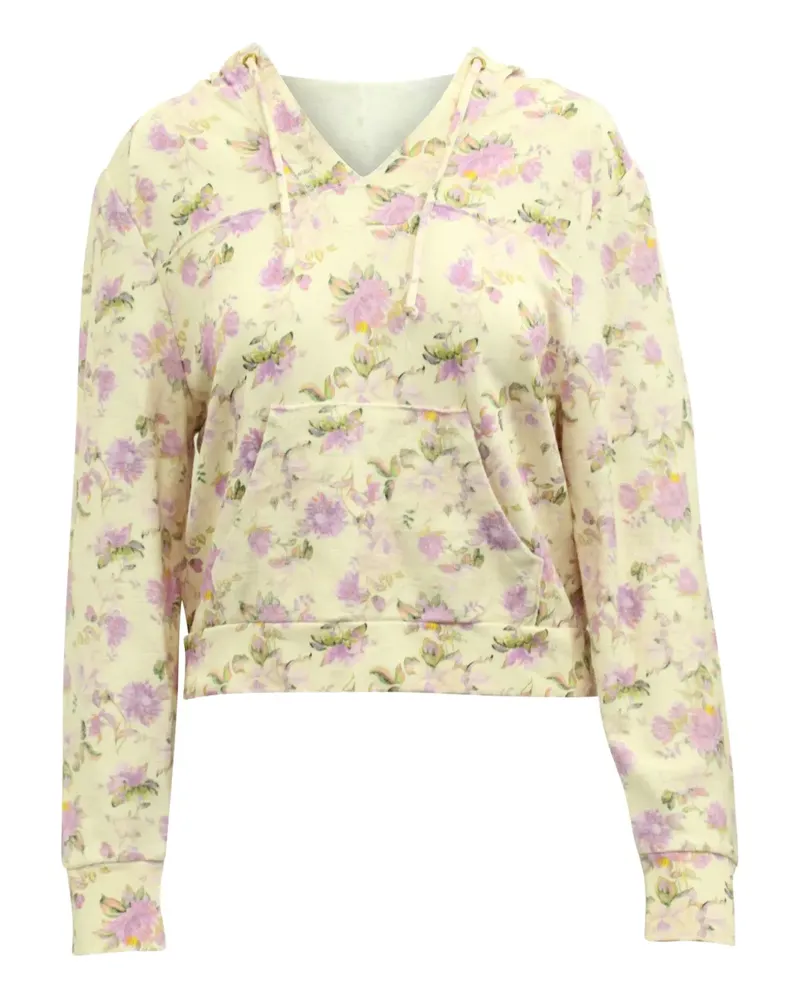 LoveShackFancy floral-print drawstring hoodie - Nude Nude