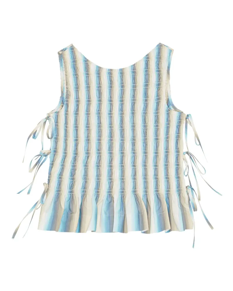 Ganni Gestreifte Bluse - Nude Nude