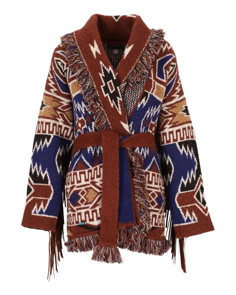 Alanui The Amazing Journey Jacquard-Cardigan mit Fransen - Braun Braun