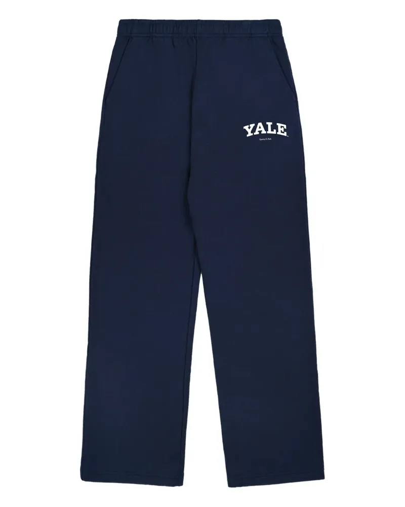 SPORTY & RICH Tapered-Hose mit Logo-Stickerei - Blau Blau