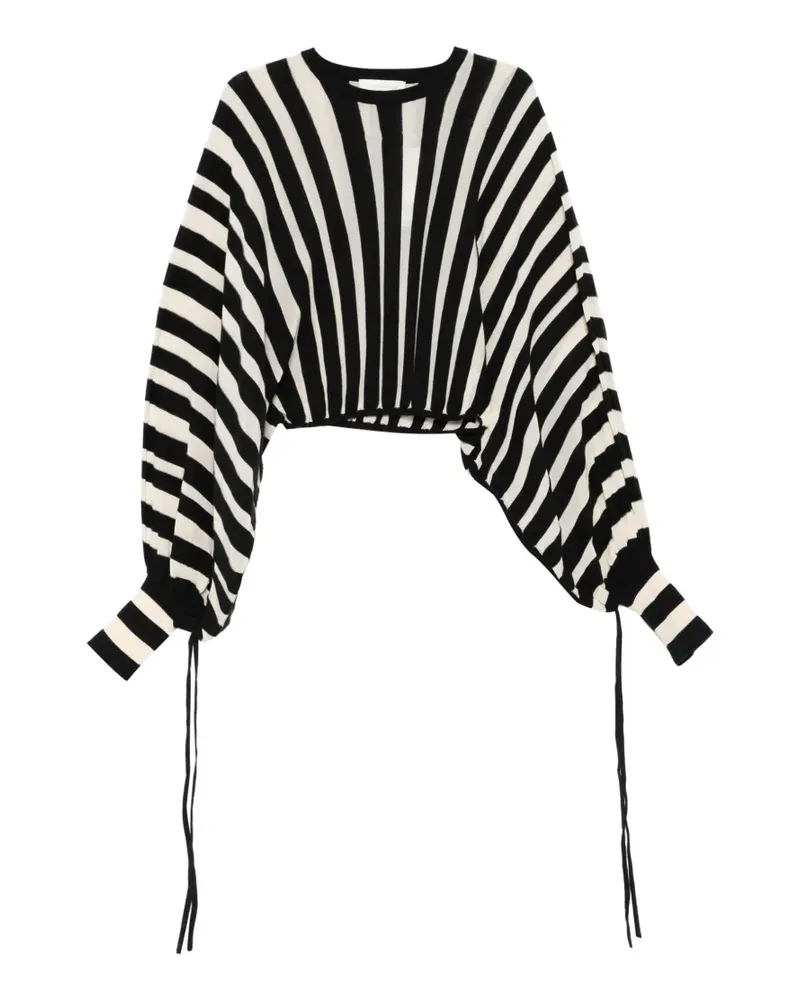 Zimmermann Gestreiftes Top mit Ballonärmeln - Schwarz Schwarz