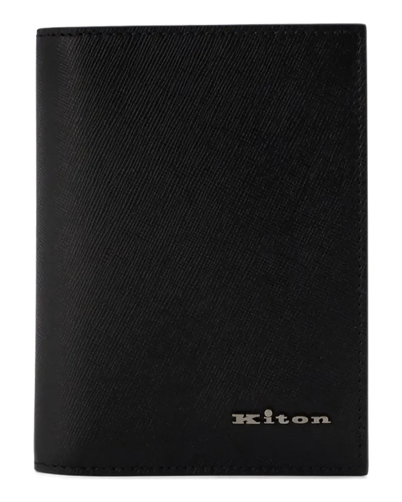 Kiton leather passport holder - Schwarz Schwarz