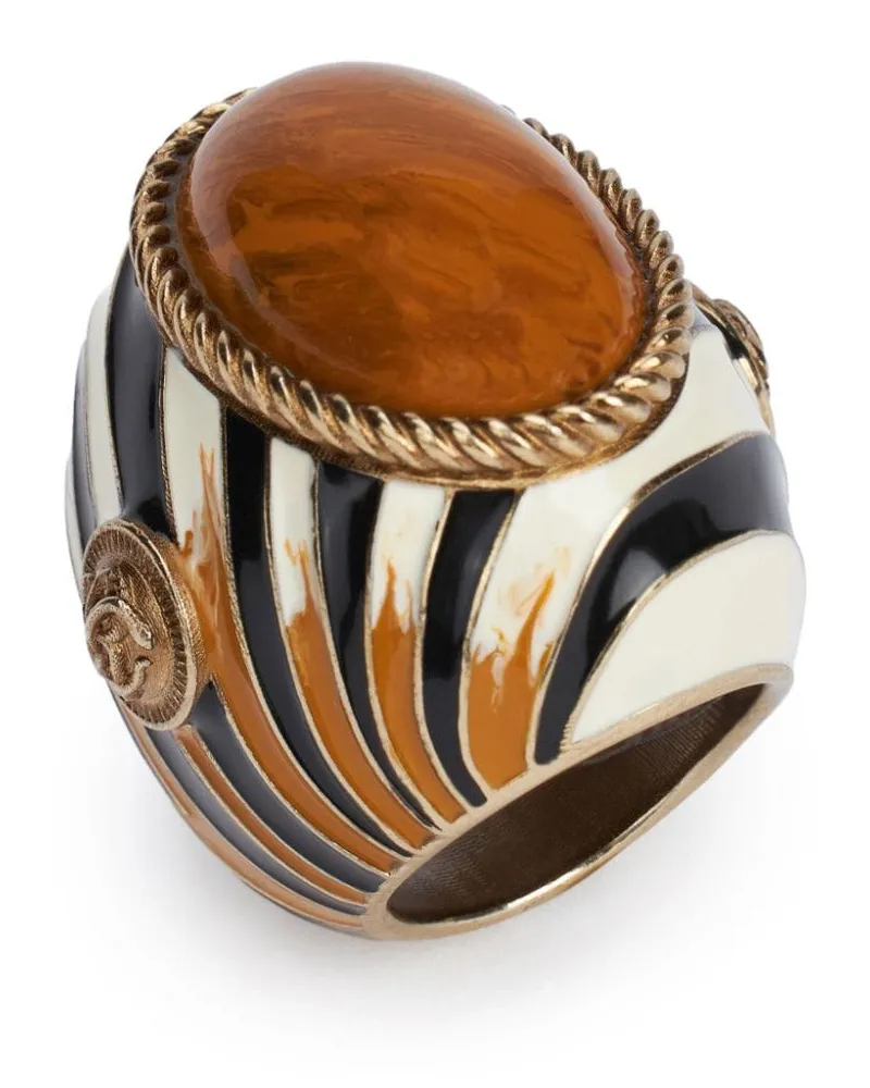 Roberto Cavalli Emaillierter Ring - Schwarz Schwarz