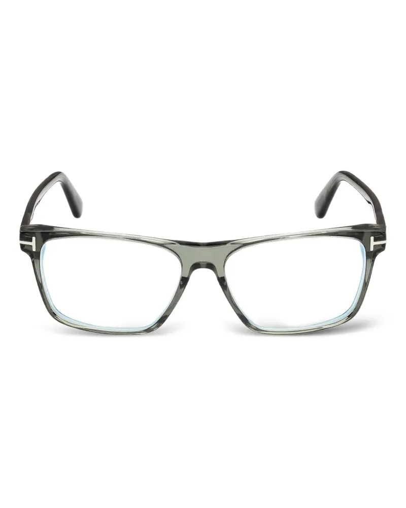 Tom Ford T-logo rectangle-frame glasses - Grau Grau