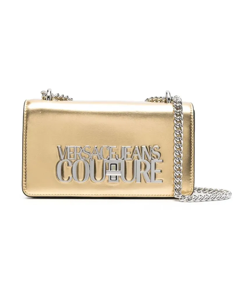 Versace Jeans Umhängetasche mit Logo-Schild - Gold Gold
