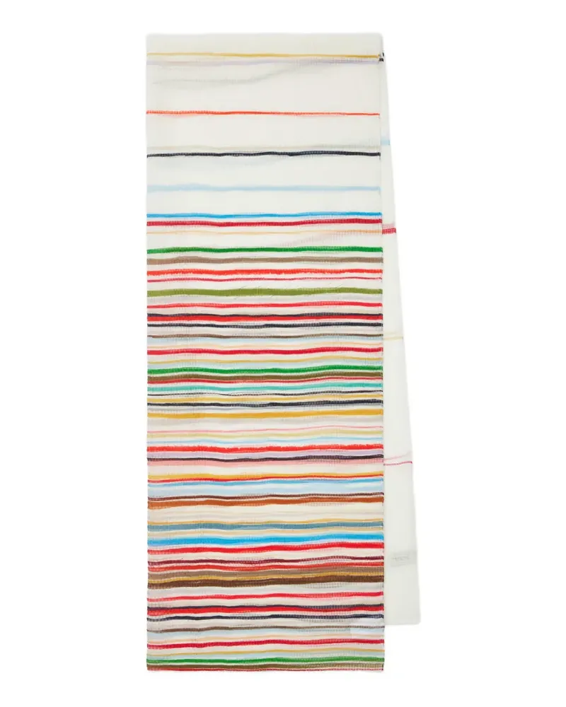 Paul Smith Painted Stripe silk scarf - Weiß Weiß