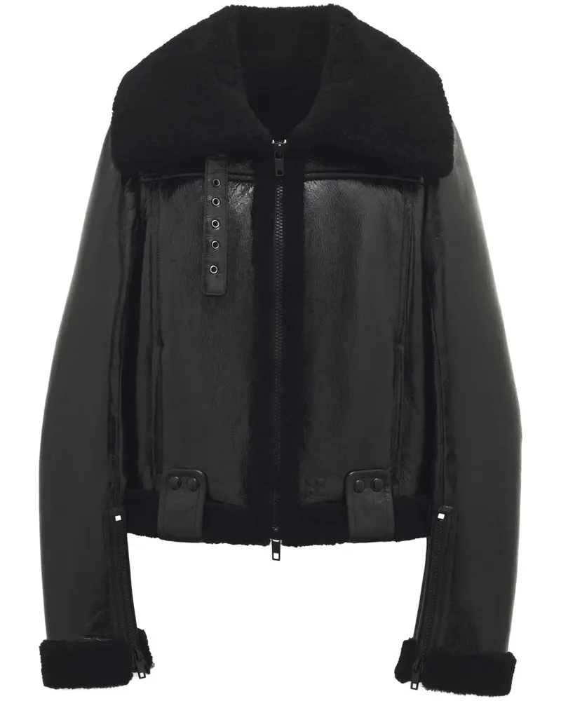 Courrèges Shearling-Jacke - Schwarz Schwarz
