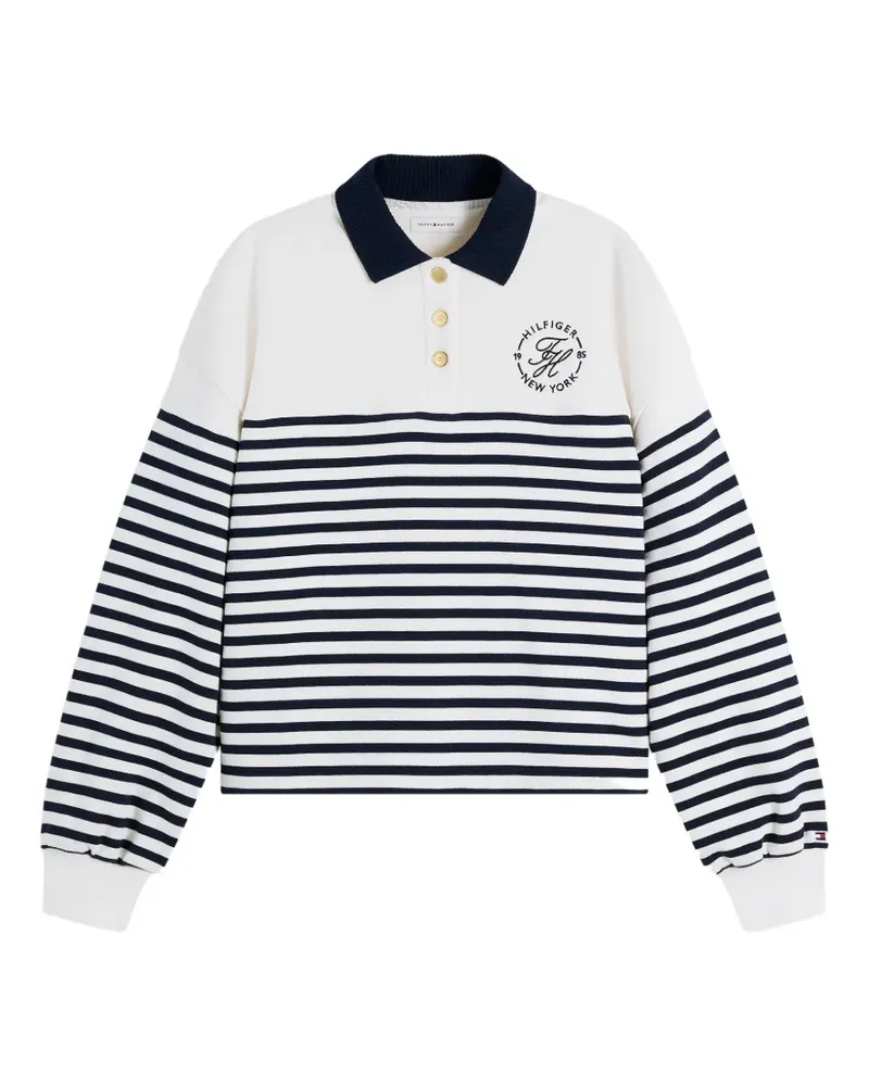 Tommy Hilfiger striped long-sleeve polo shirt - Weiß Weiß