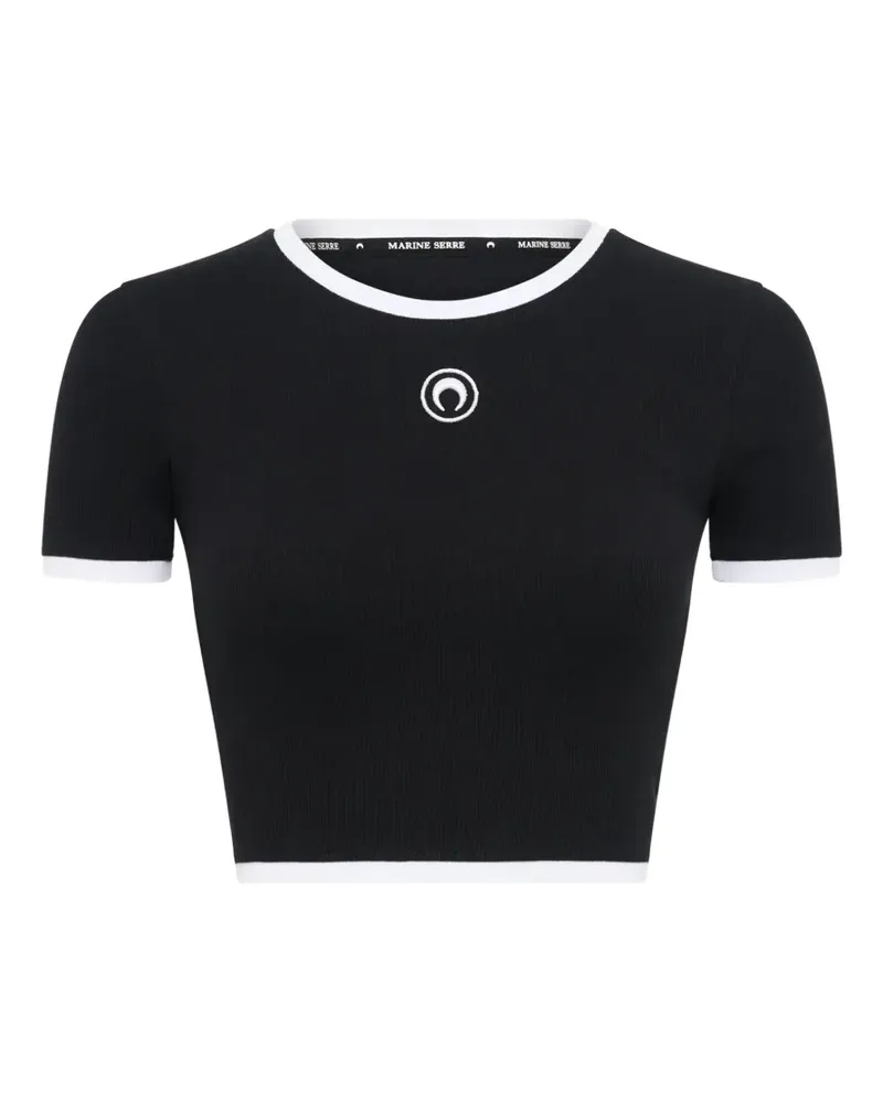 Marine Serre moon-logo crop top - Schwarz Schwarz
