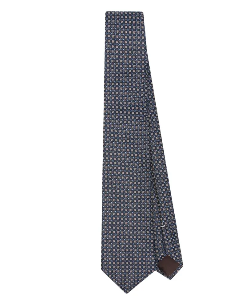 Canali Krawatte mit Jacquardmuster - Blau Blau