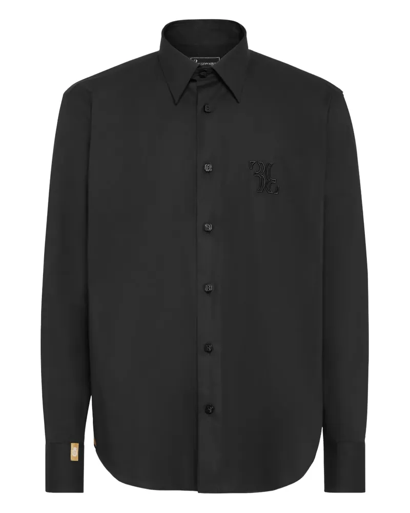 Billionaire Embroidered Cotton Shirt - Schwarz Schwarz