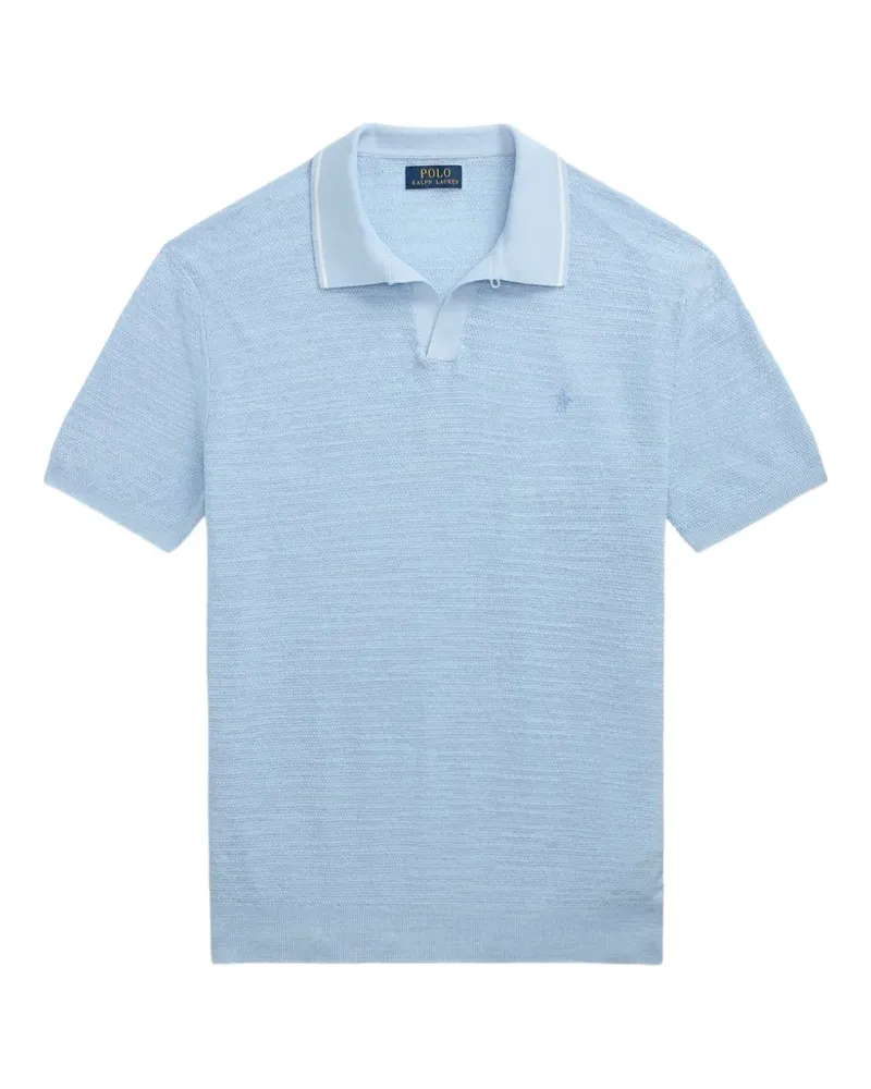 Ralph Lauren Poloshirt aus Strukturstrick - Blau Blau