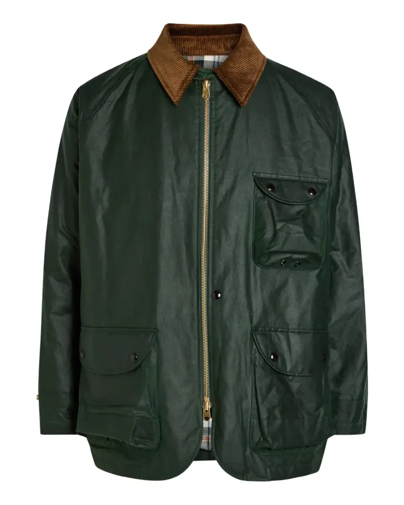 Drake's corduroy-collar jacket - Grün Grün