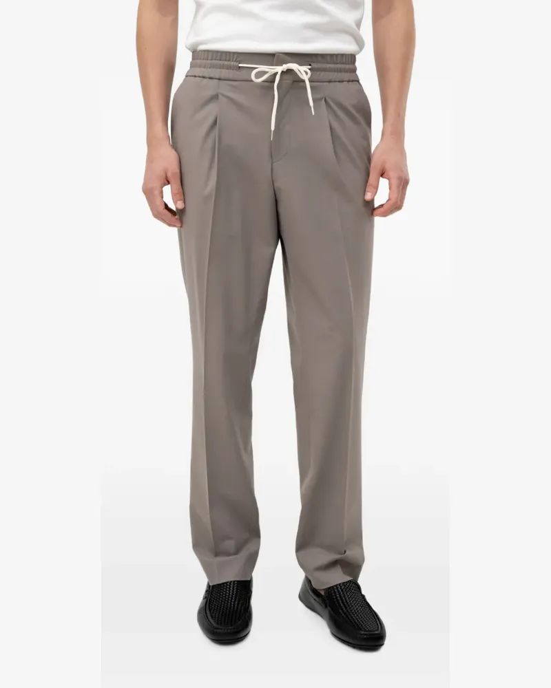 HUGO BOSS drawstring pleated trousers - Braun Braun