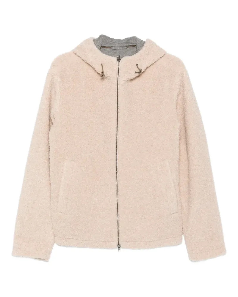 Herno fleece-texture hooded jacket - Nude Nude