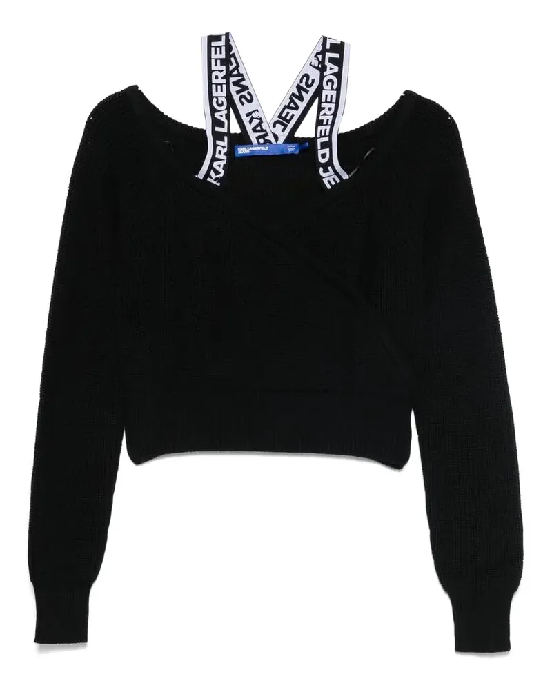 Karl Lagerfeld Pullover mit überkreuzten Riemen - Schwarz Schwarz