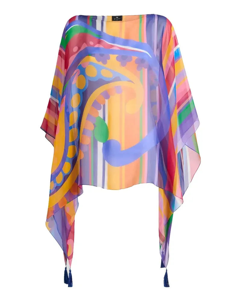 Etro printed poncho blouse - Orange Orange