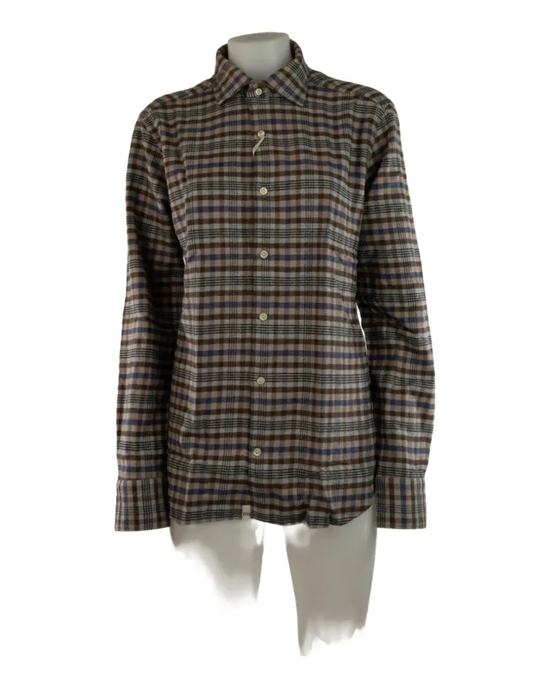 Tintoria Mattei check-pattern long-sleeve shirt - Braun Braun