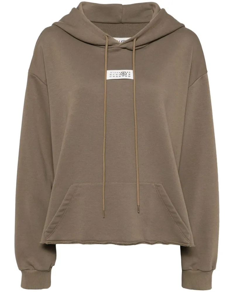 Maison Margiela Numeric Hoodie mit offenem Saum Grün