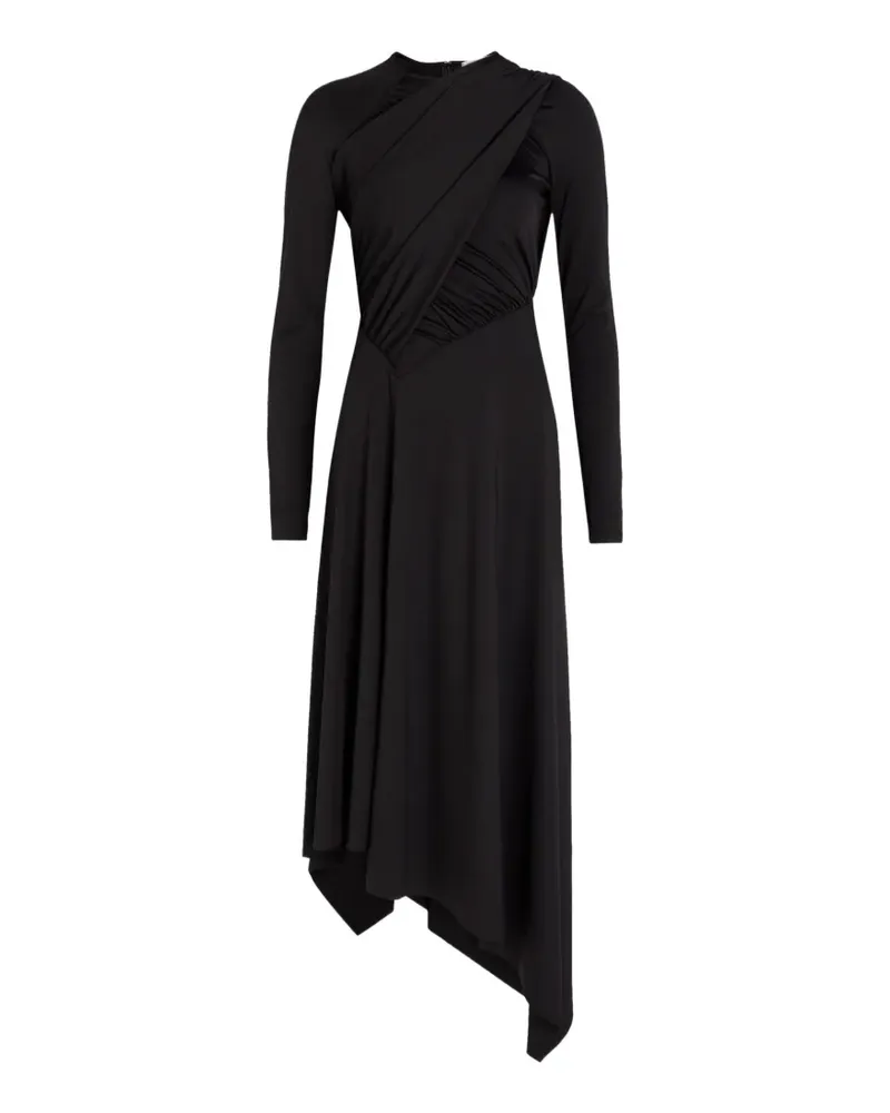 Victoria Beckham gathered asymmetric midi dress - Schwarz Schwarz