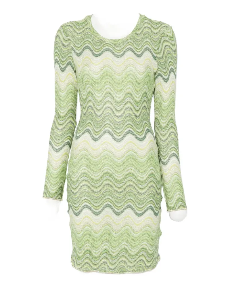 MC2 Saint Barth zigzag-knit long-sleeve dress - Grün Grün