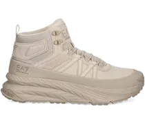 High-Top-Sneakers mit Logo - Nude