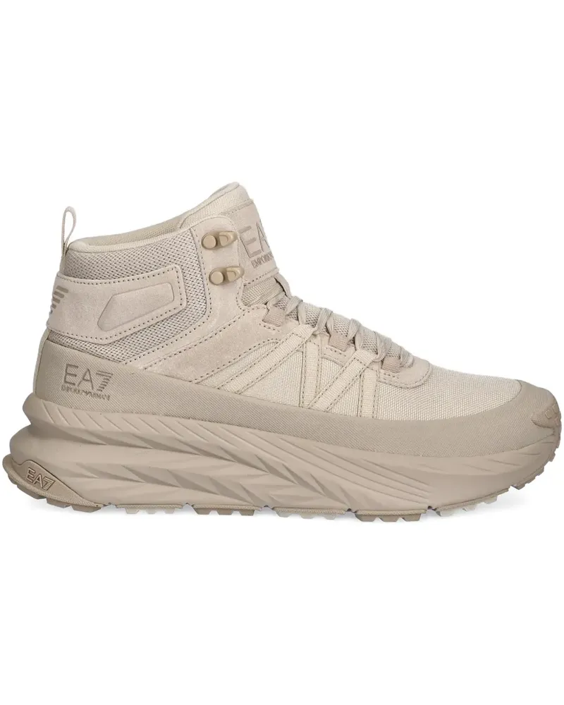 EA7 high-top logo sneakers - Nude Nude