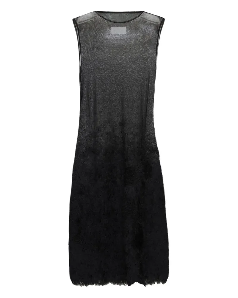 Maison Margiela Ärmelloses Midikleid mit Sheer-Top - Schwarz Schwarz