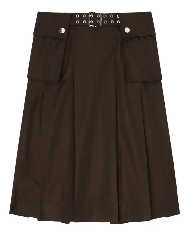 Ganni Midirock mit Gürtel - Braun Braun