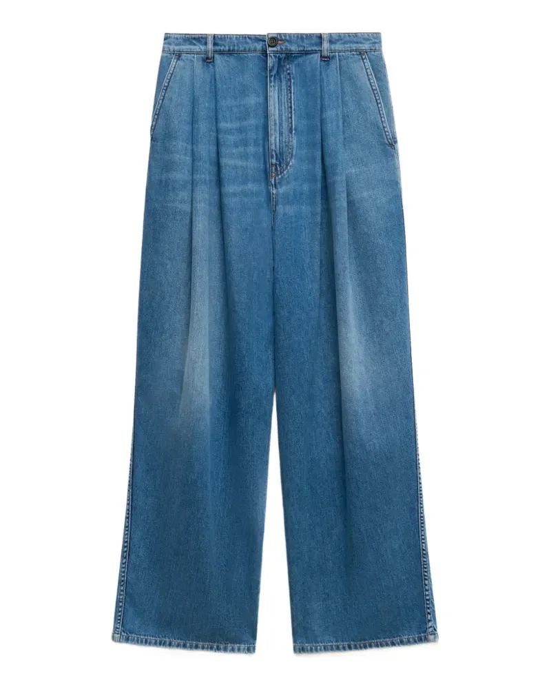 Marni Blaue Jeanshose mit Doppelfalten Blau